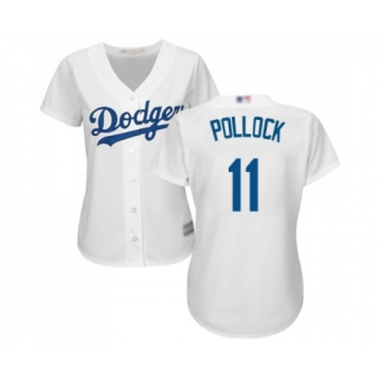 Women's Los Angeles Dodgers #11 A. J. Pollock Authentic White Home Cool Base Baseball Jersey - Ujersey