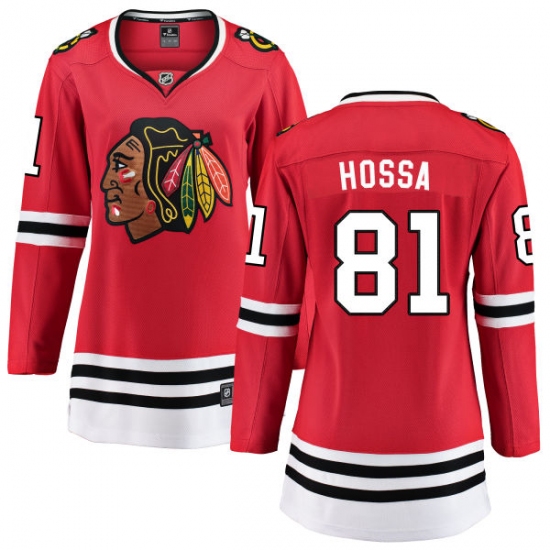 Women's Chicago Blackhawks #81 Marian Hossa Fanatics Branded Red Home Breakaway NHL Jersey - Ujersey