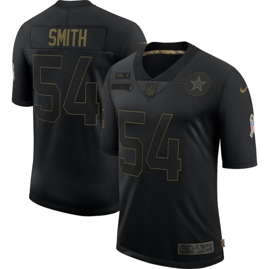 Men's Dallas Cowboys #54 Jaylon Smith Black Nike 2020 Salute To Service Limited Jersey - Ujersey