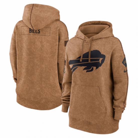 Women's Buffalo Bills Nike Brown 2023 Salute to Service Pullover Hoodie - Ujersey