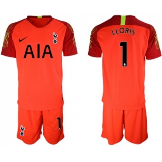 Tottenham Hotspur #1 Lloris Red Goalkeeper Soccer Club Jersey
