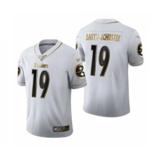 Men's Pittsburgh Steelers #19 JuJu Smith-Schuster Limited White Golden Edition Football Jersey - Ujersey