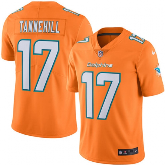 Men's Nike Miami Dolphins #17 Ryan Tannehill Elite Orange Rush Vapor Untouchable NFL Jersey - Ujersey