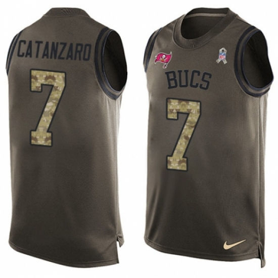 Men's Nike Tampa Bay Buccaneers #7 Chandler Catanzaro Limited Green Salute to Service Tank Top NFL Jersey - Ujersey