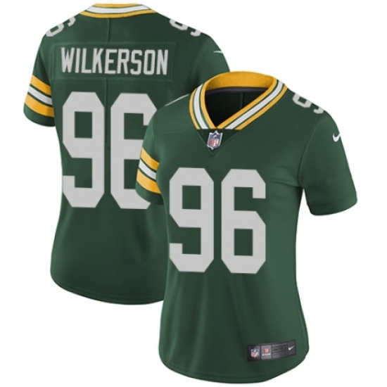 Women's Nike Green Bay Packers #96 Muhammad Wilkerson Green Team Color Vapor Untouchable Elite Player NFL Jersey - Ujersey