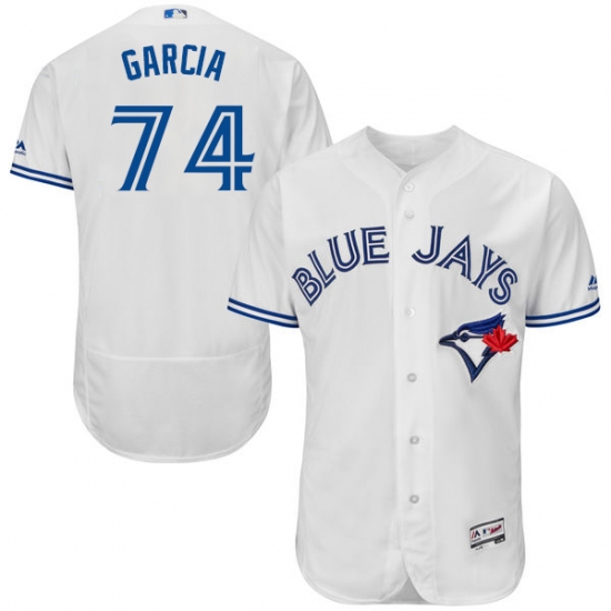 Men's Majestic Toronto Blue Jays #74 Jaime Garcia White Home Flex Base Authentic Collection MLB Jersey - Ujersey