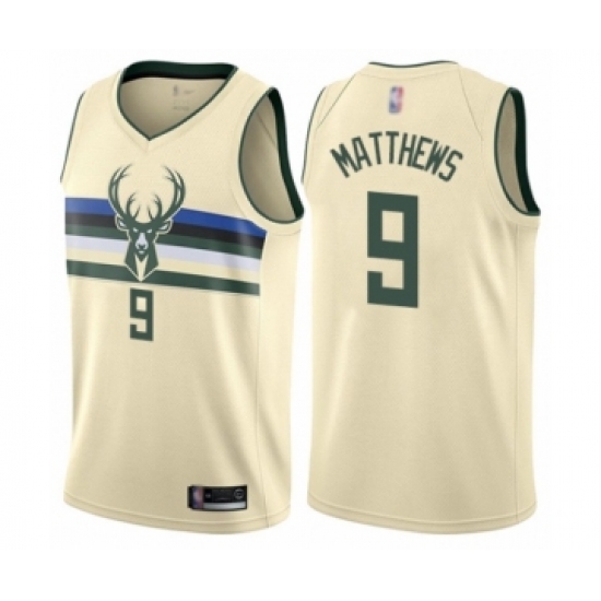 Youth Milwaukee Bucks #9 Wesley Matthews Swingman Cream Basketball Jersey - City Edition - Ujersey