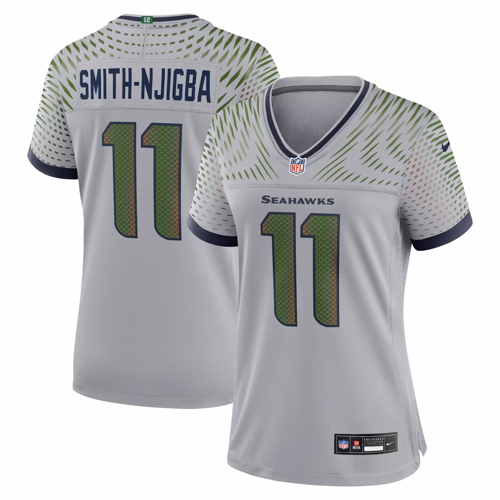 Women's Seattle Seahawks Jaxon Smith-Njigba Nike Gray Rivalries Collection Game Jersey - Ujersey