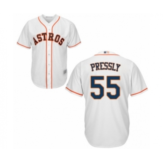 Men's Houston Astros #55 Ryan Pressly Replica White Home Cool Base Baseball Jersey - Ujersey