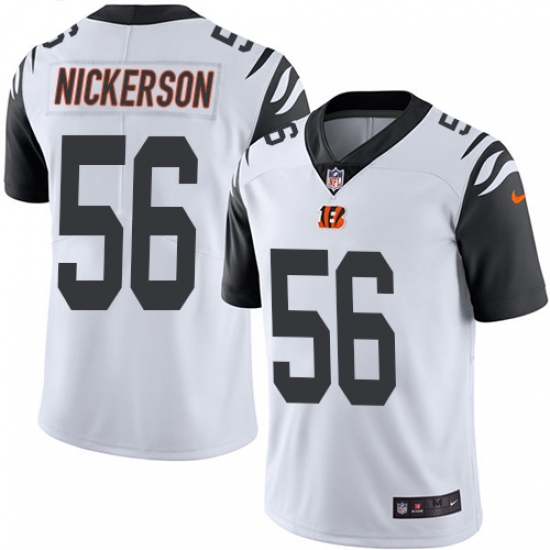 Men's Nike Cincinnati Bengals #56 Hardy Nickerson Limited White Rush Vapor Untouchable NFL Jersey - Ujersey