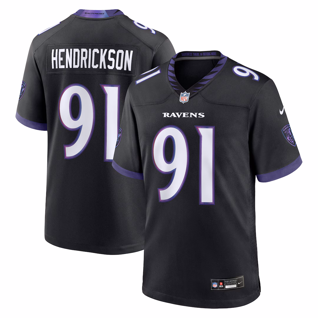 Men's Baltimore Ravens Trey Hendrickson Nike Black Alternate Game Jersey