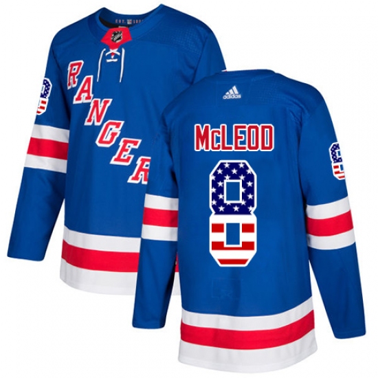 Youth Adidas New York Rangers #8 Cody McLeod Authentic Royal Blue USA Flag Fashion NHL Jersey - Ujersey
