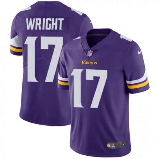 Youth Nike Minnesota Vikings #17 Kendall Wright Purple Team Color Vapor Untouchable Limited Player NFL Jersey - Ujersey