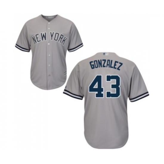 Men's New York Yankees #43 Gio Gonzalez Replica Grey Road Baseball Jersey - Ujersey