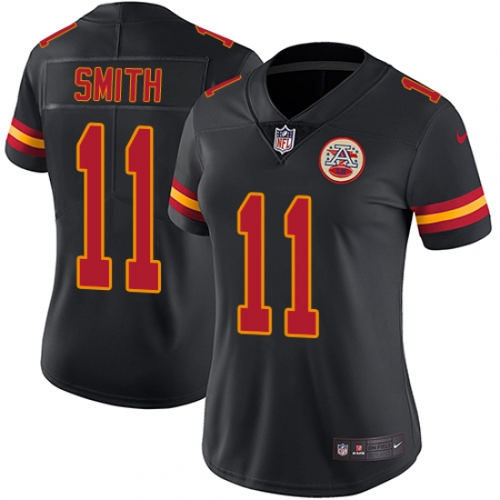Women's Nike Kansas City Chiefs #11 Alex Smith Limited Black Rush Vapor Untouchable NFL Jersey - Ujersey