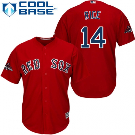 Youth Majestic Boston Red Sox #14 Jim Rice Authentic Red Alternate Home Cool Base 2018 World Series Champions MLB Jersey - Ujersey