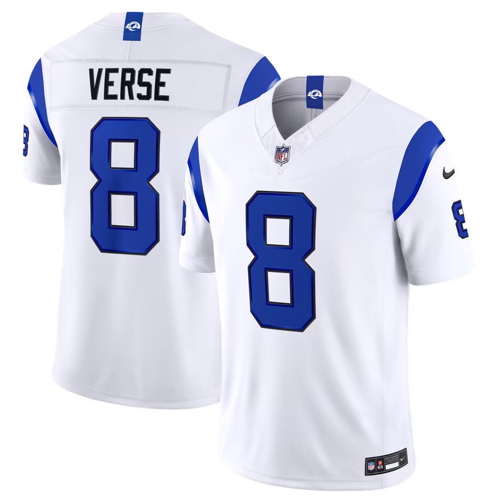 Men's Los Angeles Rams Jared Verse Nike White Alternate Fearsome White Vapor F.U.S.E. Stitched Limited Jersey - Ujersey