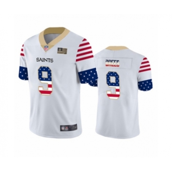 Men's New Orleans Saints #9 Drew Brees White Independence Day Limited Football Jersey - Ujersey