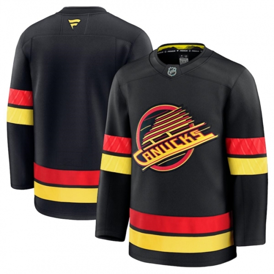 Men's Vancouver Canucks Blank Black 2024-25 Alternate Stitched Hockey Jersey - Ujersey