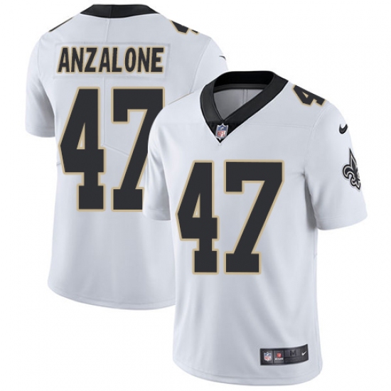 Youth Nike New Orleans Saints #47 Alex Anzalone White Vapor Untouchable Limited Player NFL Jersey - Ujersey