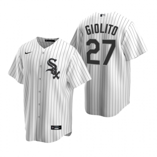 Men's Nike Chicago White Sox #27 Lucas Giolito White Home Stitched Baseball Jersey - Ujersey