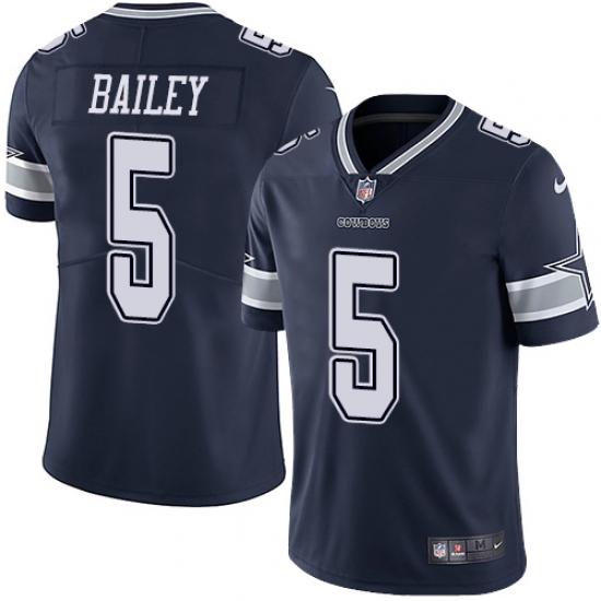 Men's Nike Dallas Cowboys #5 Dan Bailey Navy Blue Team Color Vapor Untouchable Limited Player NFL Jersey - Ujersey