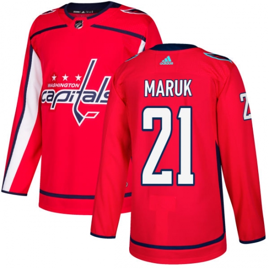 Men's Adidas Washington Capitals #21 Dennis Maruk Authentic Red Home NHL Jersey - Ujersey