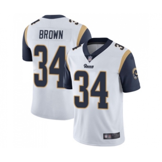 Men's Los Angeles Rams #34 Malcolm Brown White Vapor Untouchable Limited Player Football Jersey - Ujersey