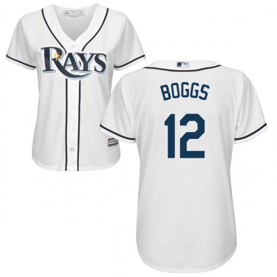 Women's Majestic Tampa Bay Rays #12 Wade Boggs Authentic White Home Cool Base MLB Jersey