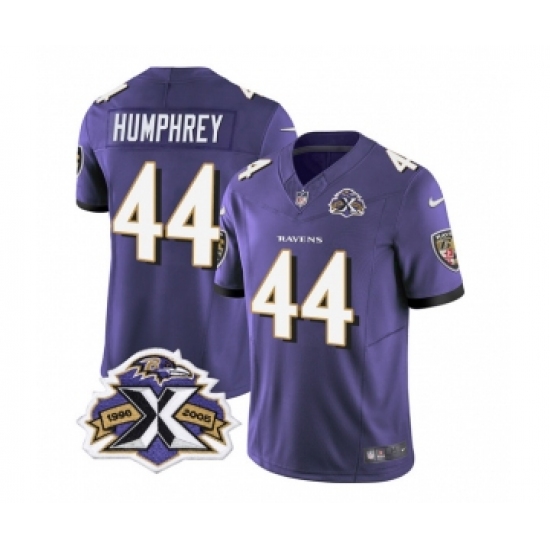 Men's Nike Baltimore Ravens #44 Marlon Humphrey Purple 2023 F.U.S.E Throwback Vapor Limited Stitched Jersey - Ujersey