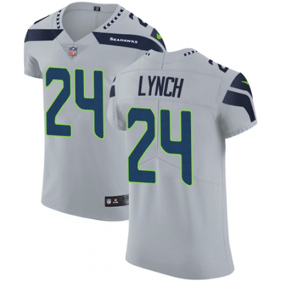 Men's Nike Seattle Seahawks #24 Marshawn Lynch Grey Alternate Vapor Untouchable Elite Player NFL Jersey - Ujersey