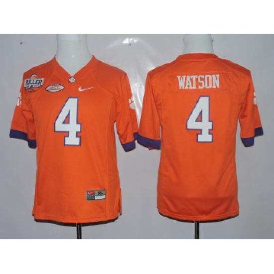 Clemson Tigers 4 Deshaun Watson Orange 1975-1978 Fuller Youth College Jersey - Ujersey
