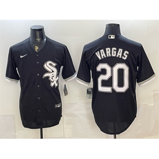Men's Chicago White Sox #20 Miguel Vargas Black Stitched Baseball Jersey - Ujersey