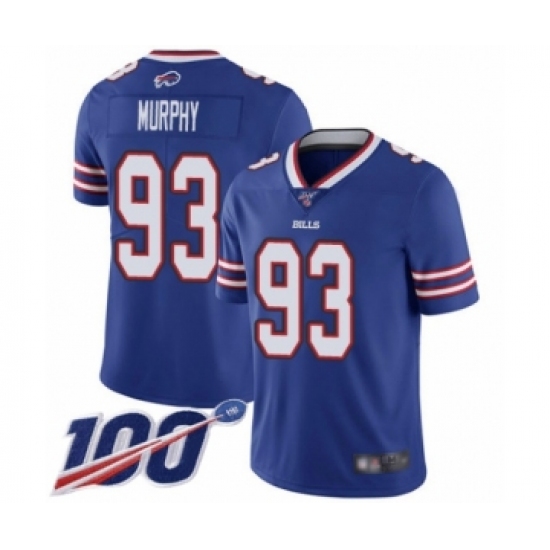 Men's Buffalo Bills #93 Trent Murphy Royal Blue Team Color Vapor Untouchable Limited Player 100th Season Football Jersey - Ujersey