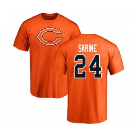 Football Chicago Bears #24 Buster Skrine Orange Name & Number Logo T-Shirt - Ujersey