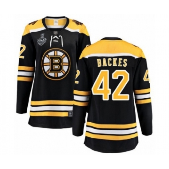 Women's Boston Bruins #42 David Backes Authentic Black Home Fanatics Branded Breakaway 2019 Stanley Cup Final Bound Hockey Jersey - Ujersey