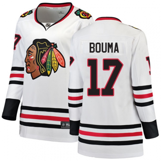 Women's Chicago Blackhawks #17 Lance Bouma Authentic White Away Fanatics Branded Breakaway NHL Jersey - Ujersey