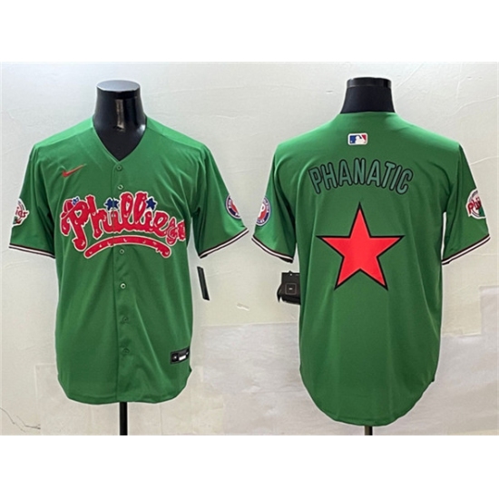 Men's Philadelphia Phillies Green Phanatic Limited Stitched Jersey - Ujersey