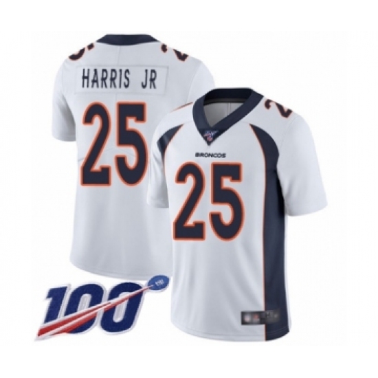 Men's Denver Broncos #25 Chris Harris Jr White Vapor Untouchable Limited Player 100th Season Football Jersey - Ujersey