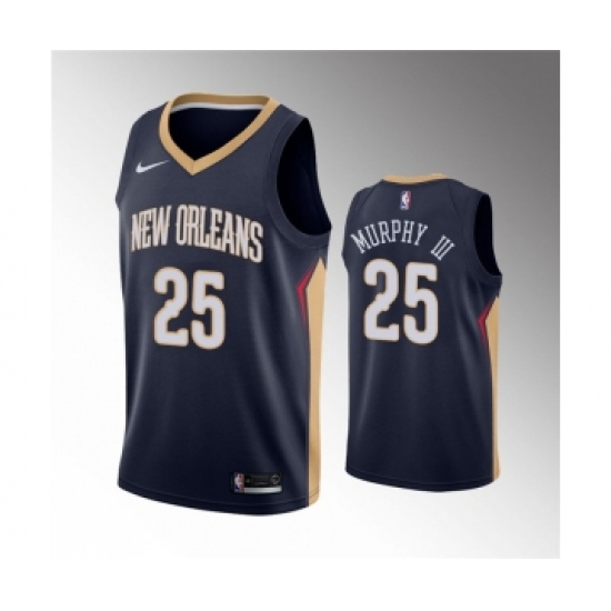 Men's New Orleans Pelicans #25 Trey Murphy III Navy Icon Edition Stitched Jersey - Ujersey