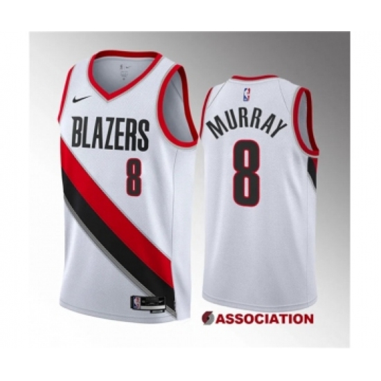 Men's Portland Trail Blazers #8 Kris Murray White 2023 Draft Association Edition Stitched Basketball Jersey - Ujersey