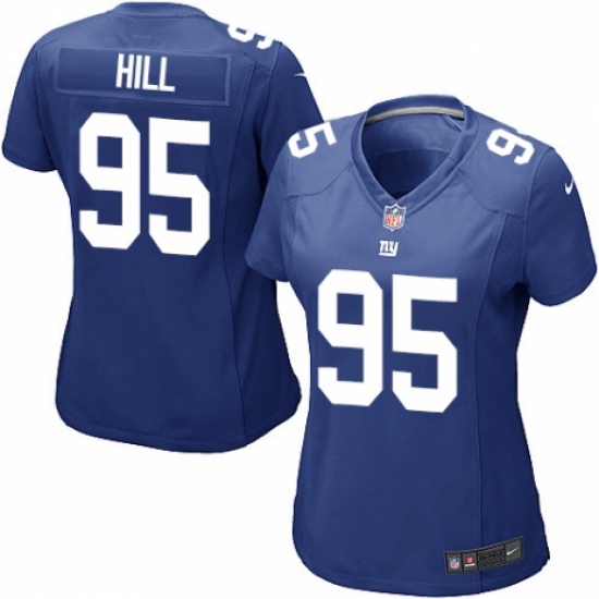 Women's Nike New York Giants #95 B.J. Hill Game Royal Blue Team Color NFL Jersey - Ujersey