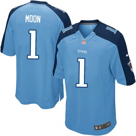 Men's Nike Tennessee Titans #1 Warren Moon Game Light Blue Team Color NFL Jersey - Ujersey