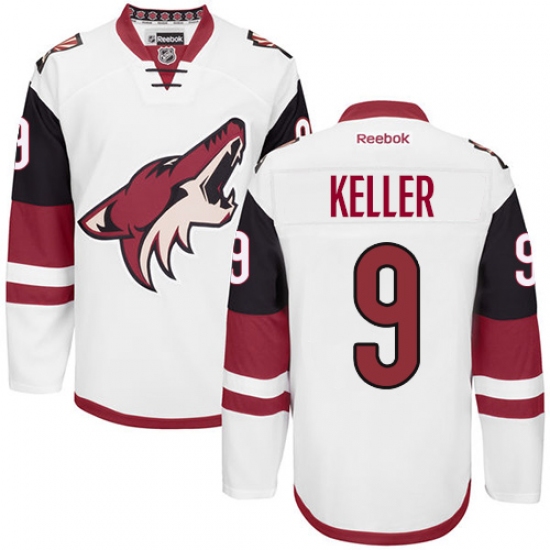 Men's Reebok Arizona Coyotes #9 Clayton Keller Authentic White Away NHL Jersey - Ujersey