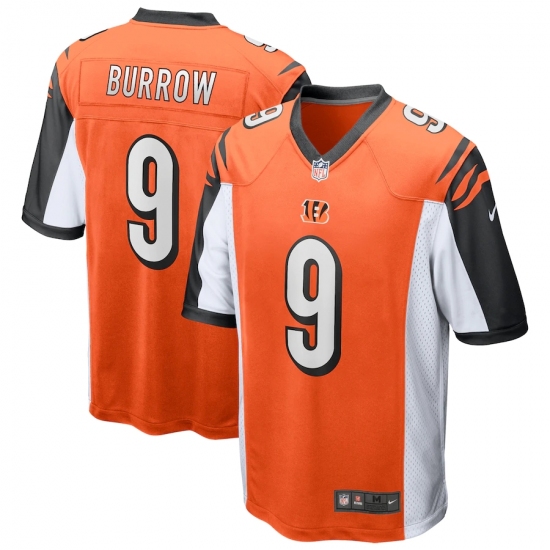 Men's Cincinnati Bengals #9 Joe Burrow Nike Orange 2020 NFL Draft First Round Pick Game Jersey.webp - Ujersey