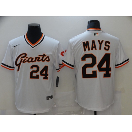 Men's Nike San Francisco Giants #24 Willie Mays Authentic White Jersey