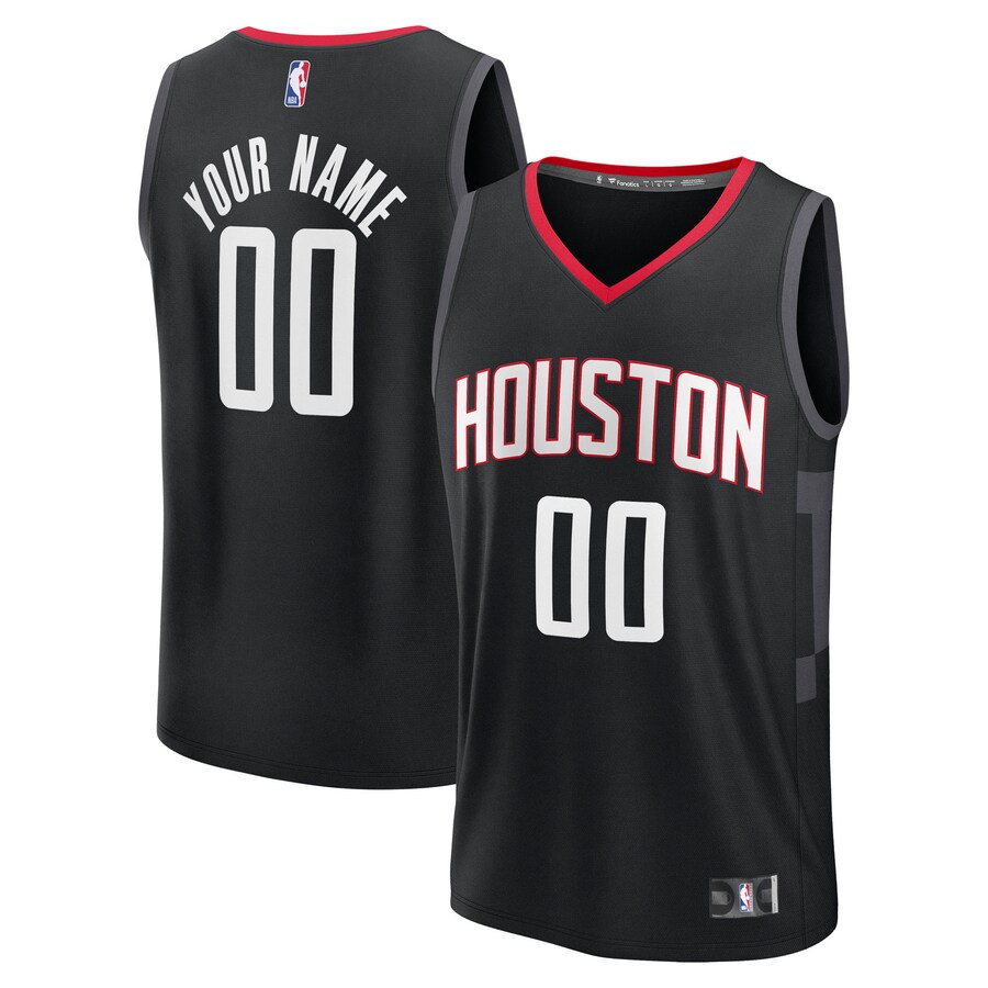 Youth Houston Rockets Fanatics Black Fast Break Custom Jersey - Statement Edition - Ujersey