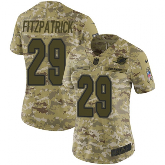 Women's Nike Miami Dolphins #29 Minkah Fitzpatrick Limited Camo 2018 Salute to Service NFL Jersey - Ujersey
