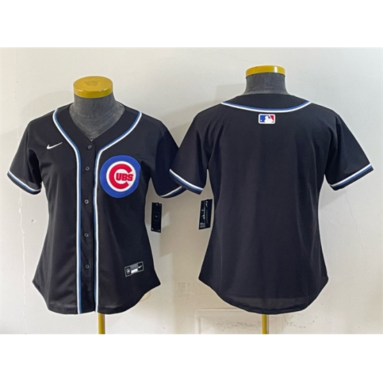 Youth Chicago Cubs 2026 Fashion Replica Black Out Stitched Baseball Jersey - Ujersey