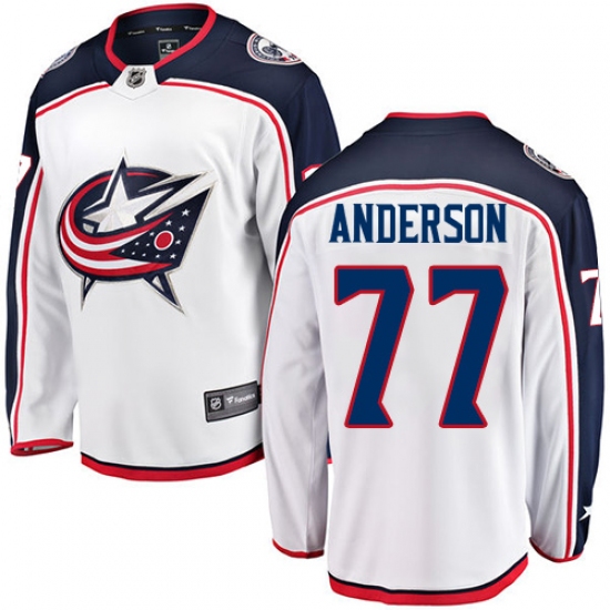 Youth Columbus Blue Jackets #77 Josh Anderson Fanatics Branded White Away Breakaway NHL Jersey - Ujersey